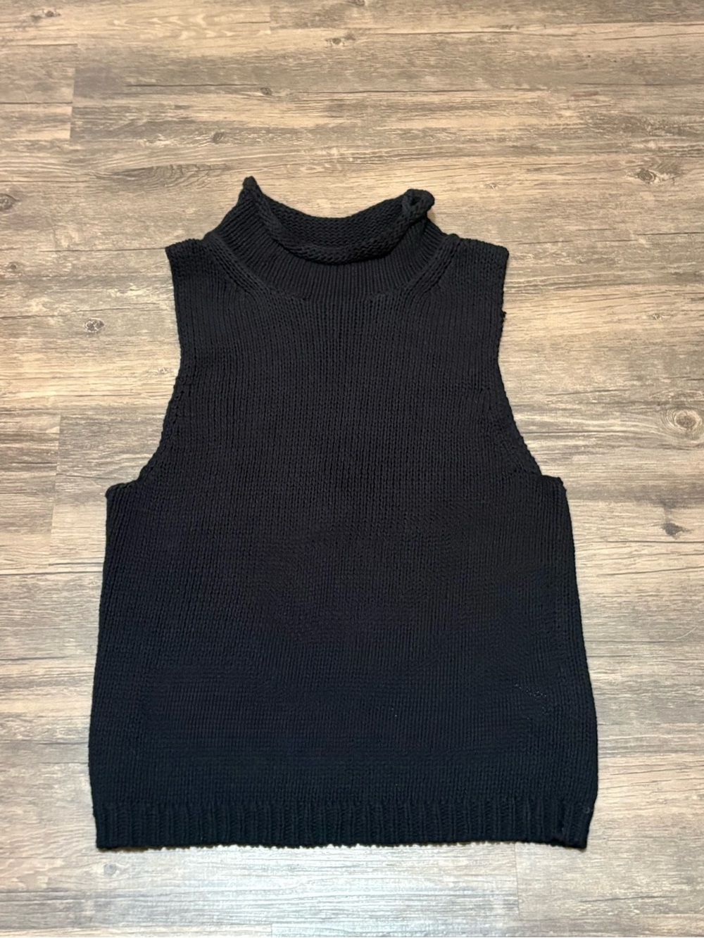J. Crew Black Sleeveless Turtleneck Sweater Vest